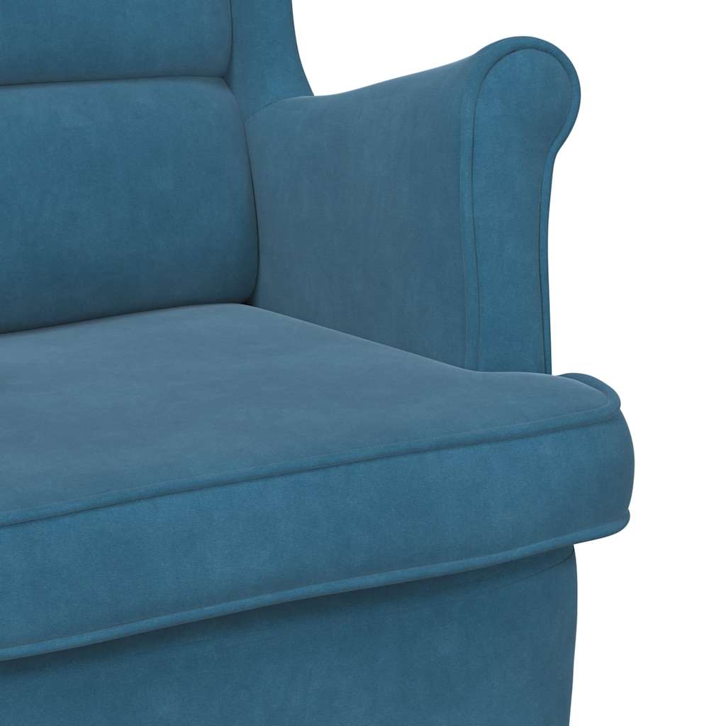 Fauteuil bleu velours - XIOS