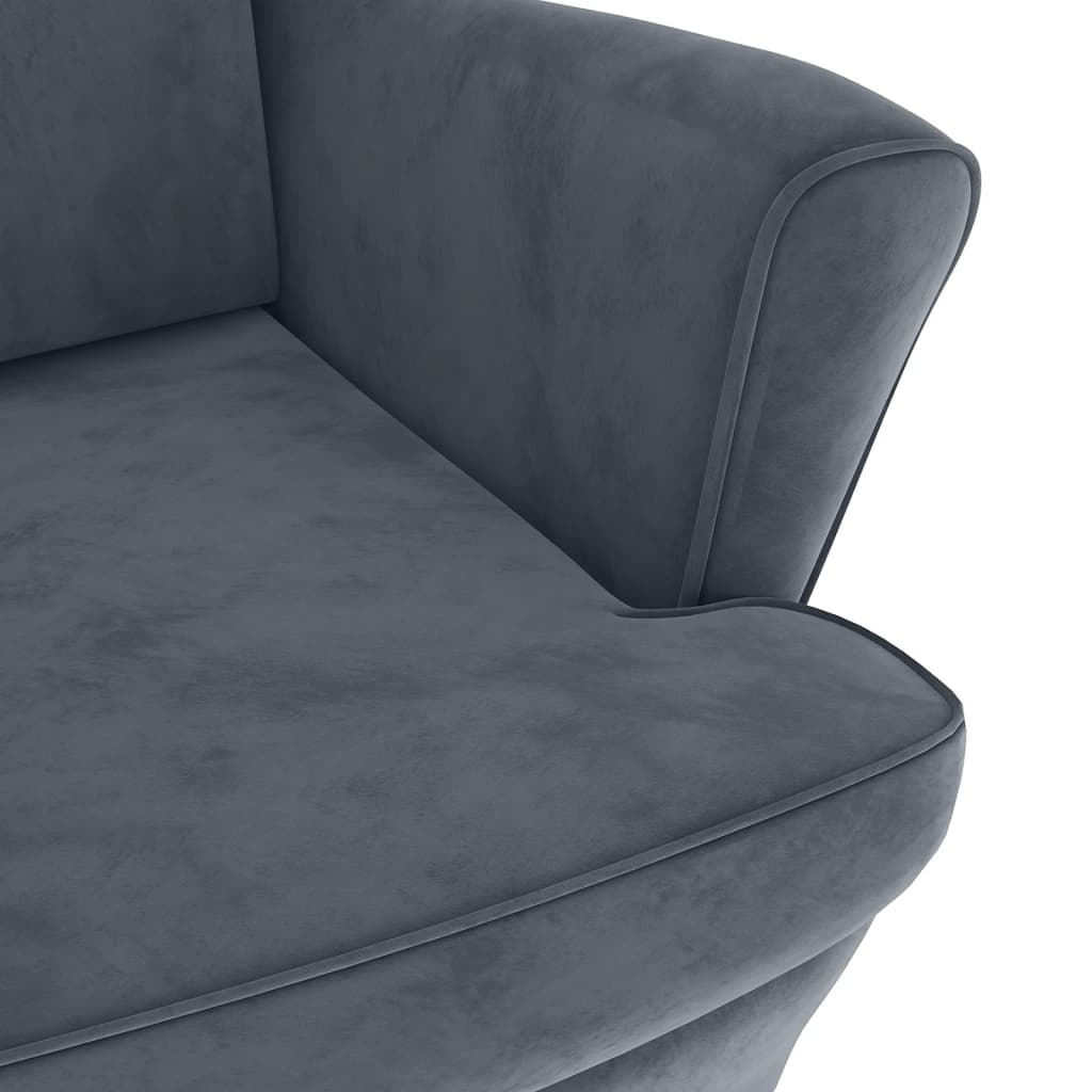 Fauteuil gris foncé velours - XIOS