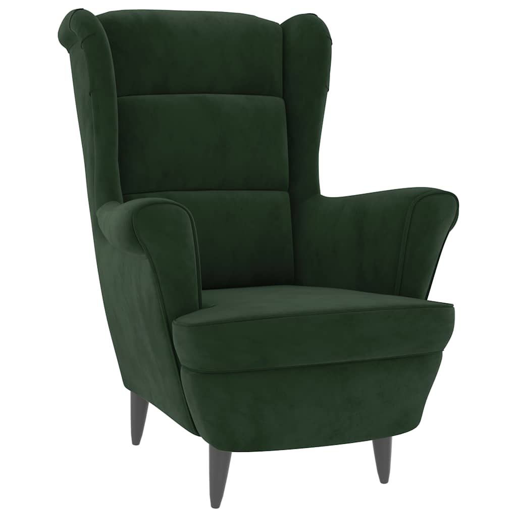 Fauteuil vert foncé velours - XIOS