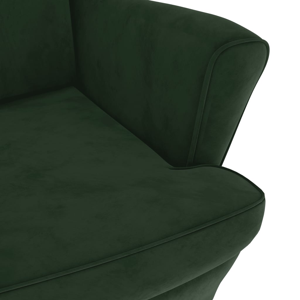 Fauteuil vert foncé velours - XIOS