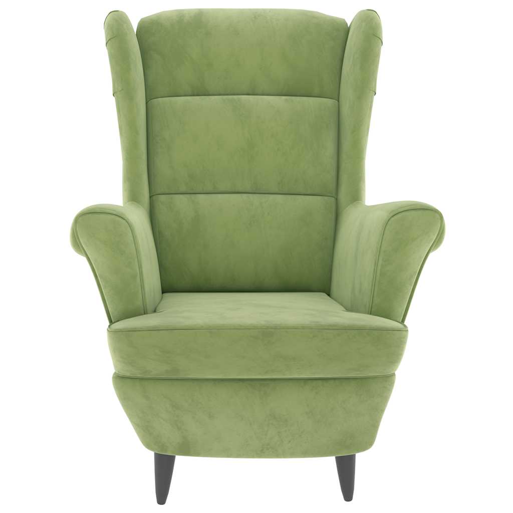 Fauteuil vert clair velours - XIOS