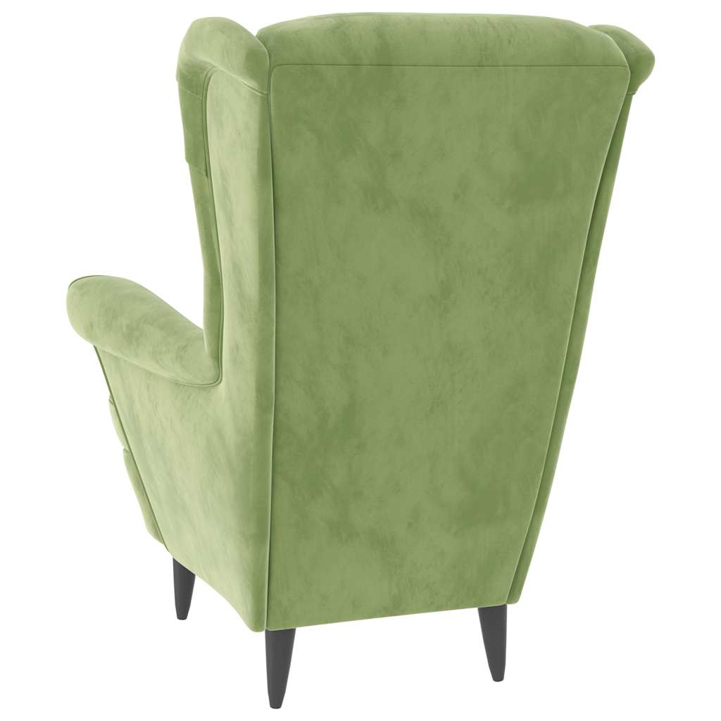 Fauteuil vert clair velours - XIOS