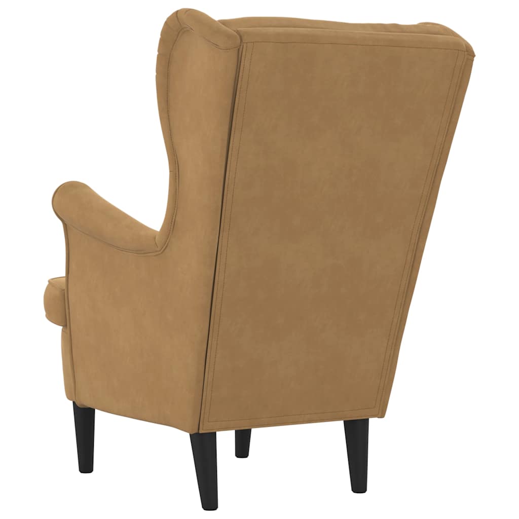Fauteuil marron velours - XIOS