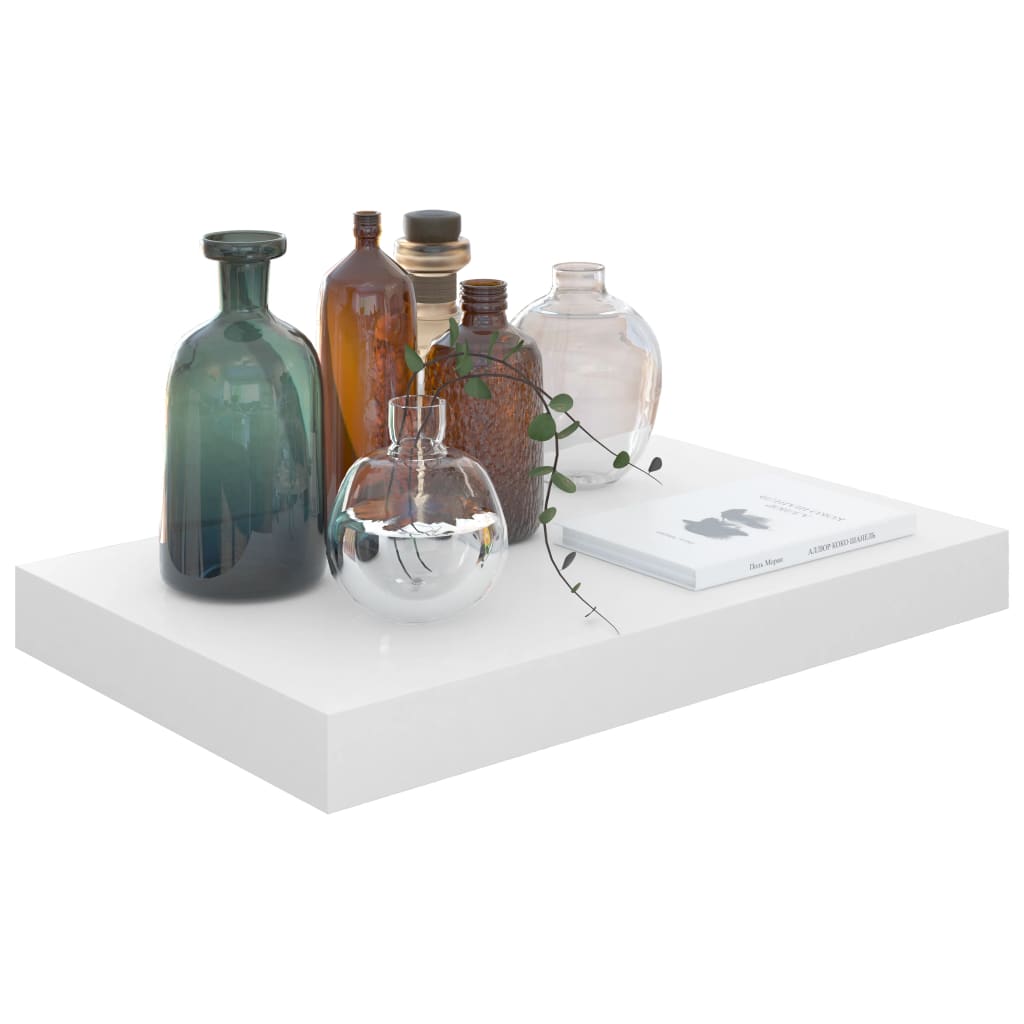 Étagère murale flottante 4 pcs Blanc brillant 40x23x3,8 cm MDF - XIOS