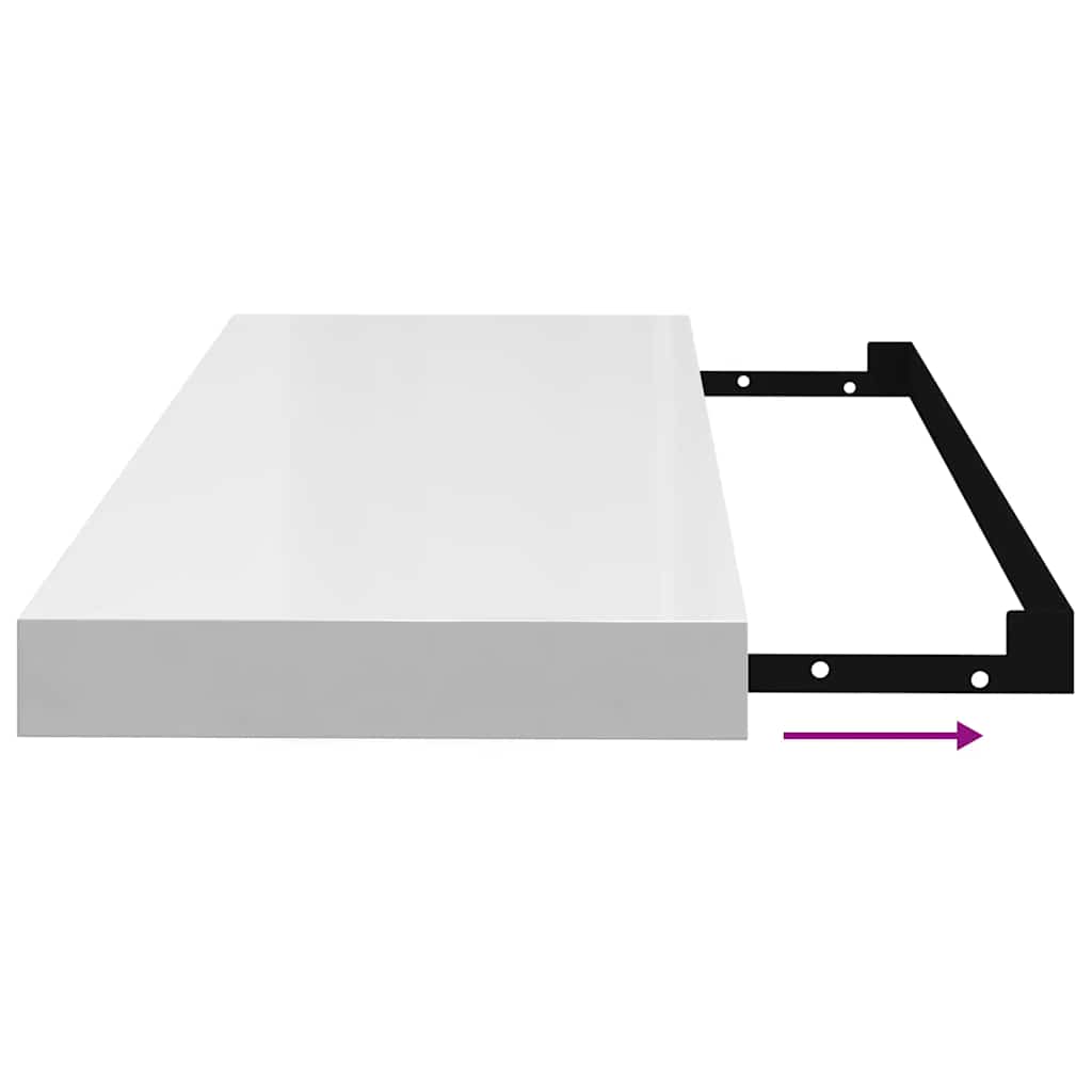 Étagère murale flottante 4 pcs Blanc brillant 60x23,5x3,8cm MDF - XIOS