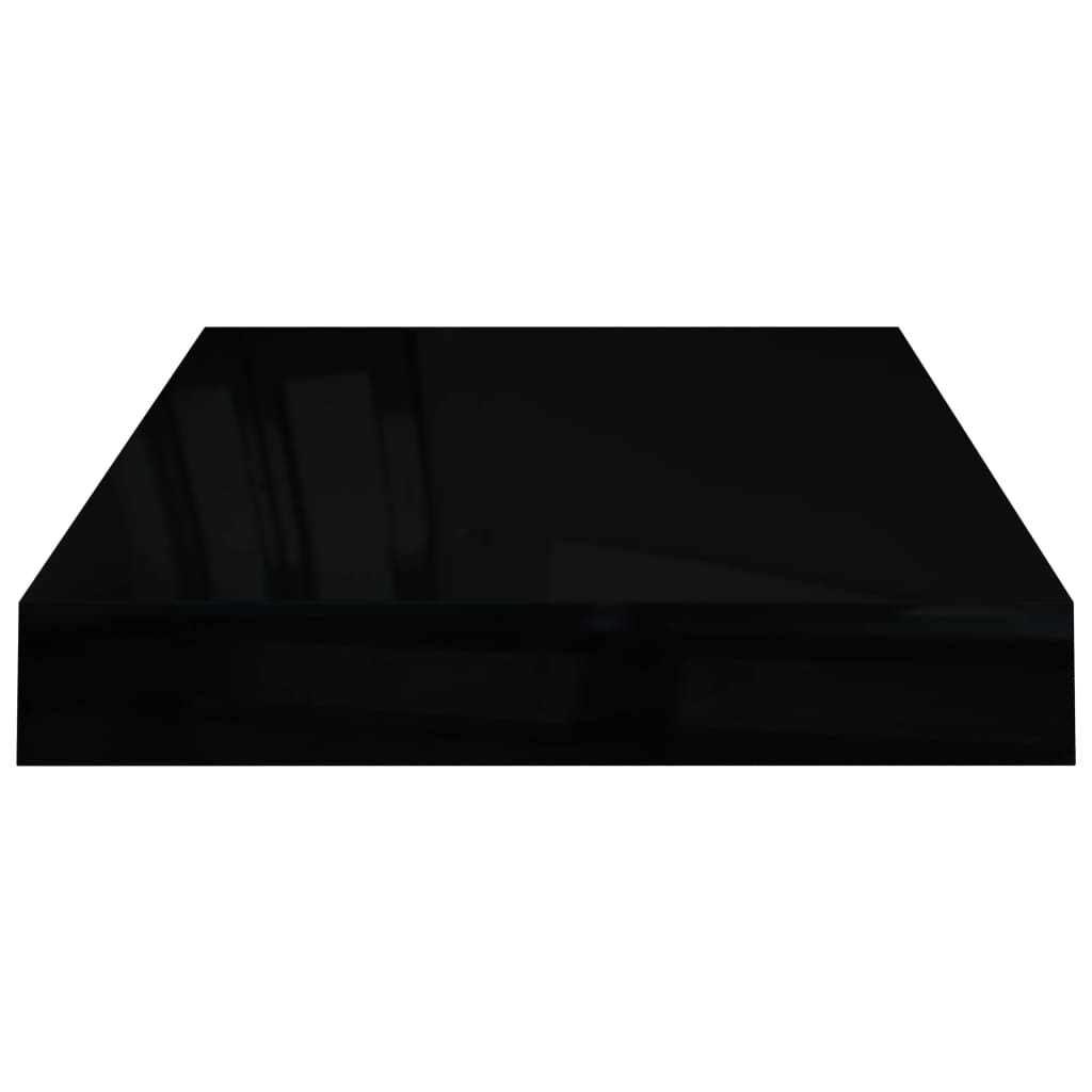 Étagère murale flottante 2 pcs Noir brillant 40x23x3,8 cm MDF - XIOS