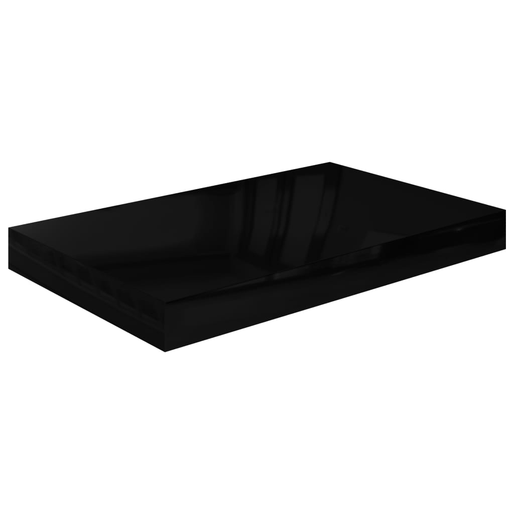 Étagère murale flottante 4 pcs Noir brillant 40x23x3,8 cm MDF - XIOS