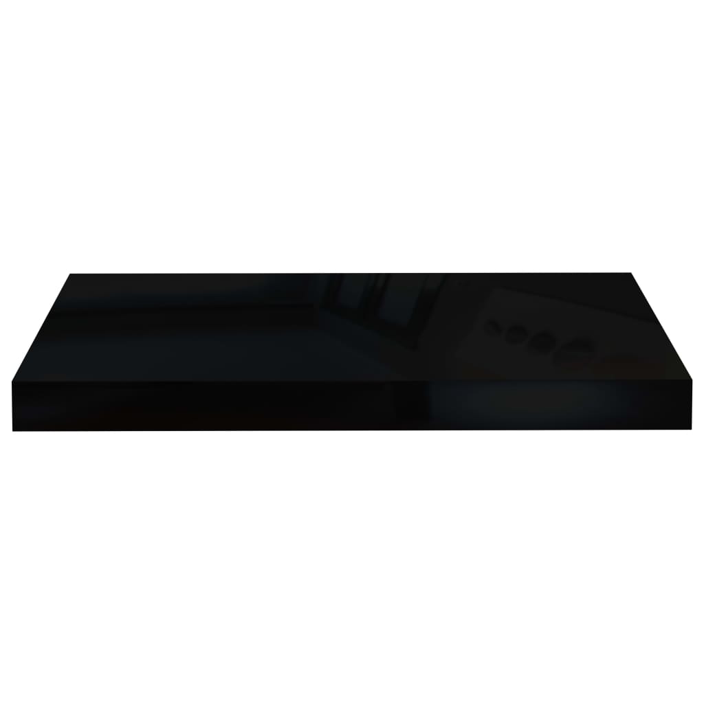 Étagère murale flottante 2 pcs Noir brillant 50x23x3,8 cm MDF - XIOS