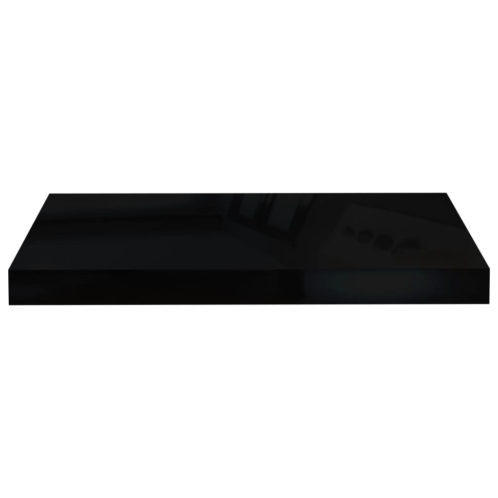 Étagère murale flottante 4 pcs Noir brillant 50x23x3,8 cm MDF - XIOS