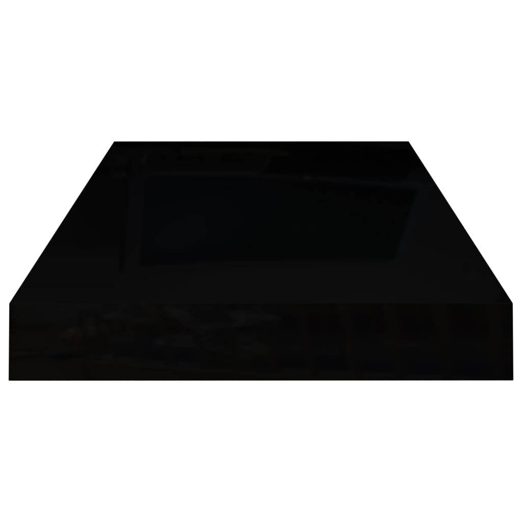 Étagère murale flottante 4 pcs Noir brillant 50x23x3,8 cm MDF - XIOS
