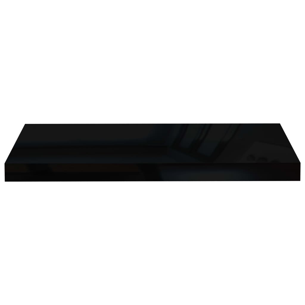 Étagère murale flottante 2 pcs Noir brillant 60x23,5x3,8 cm MDF - XIOS