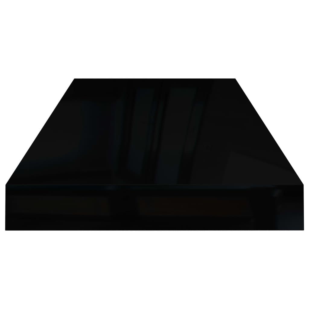 Étagère murale flottante 2 pcs Noir brillant 60x23,5x3,8 cm MDF - XIOS