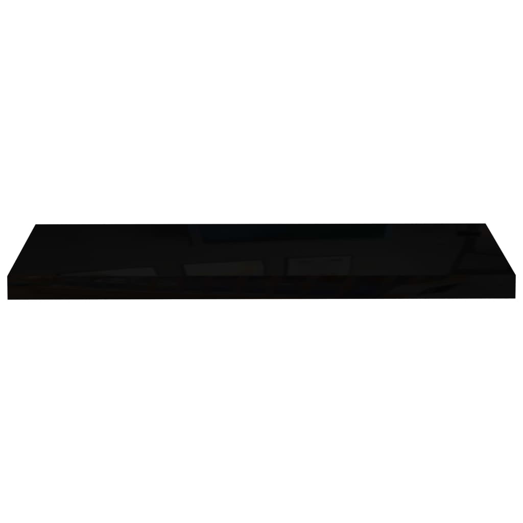 Étagère murale flottante 2 pcs Noir brillant 80x23,5x3,8 cm MDF - XIOS