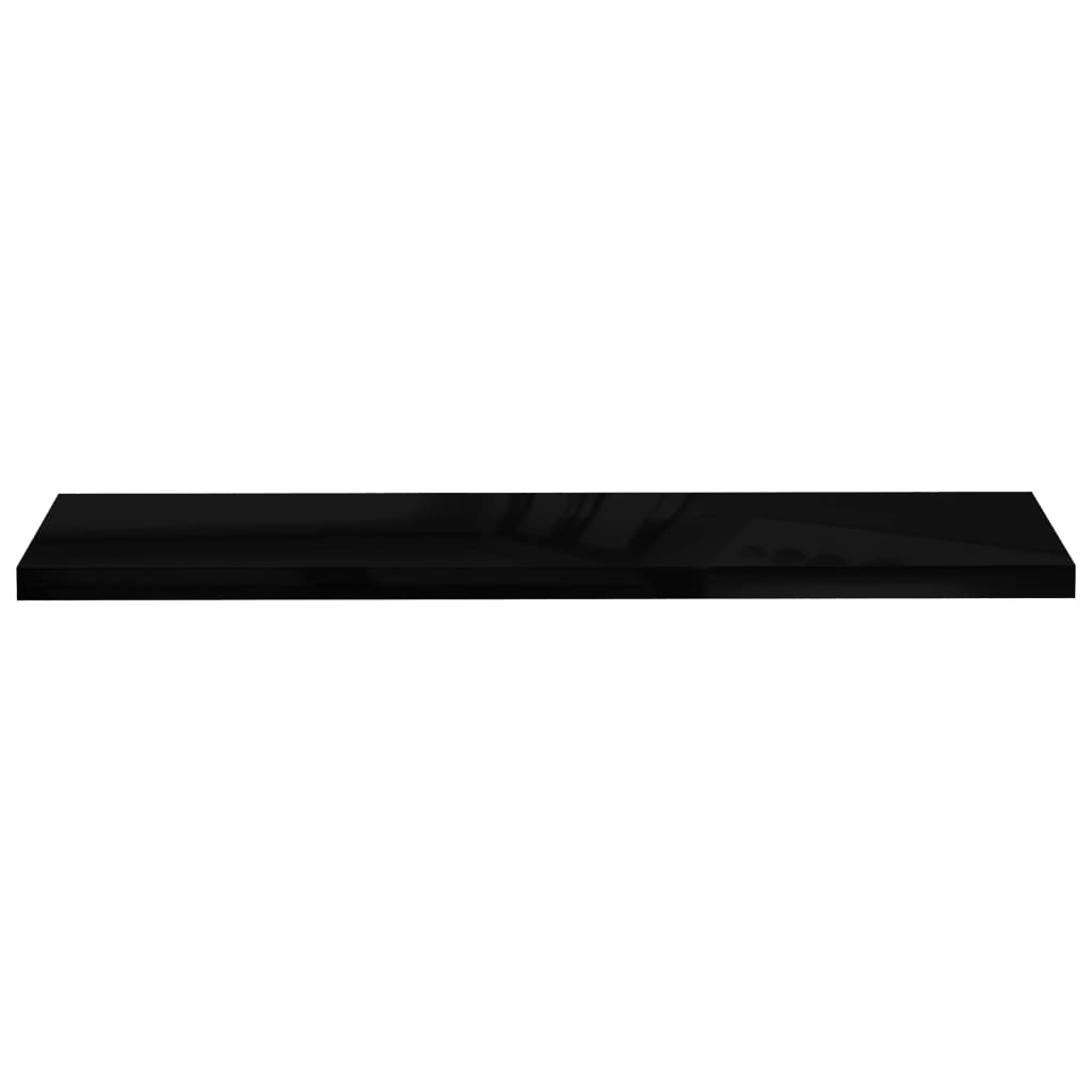 Étagère murale flottante 2 pcs Noir brillant 120x23,5x3,8cm MDF - XIOS