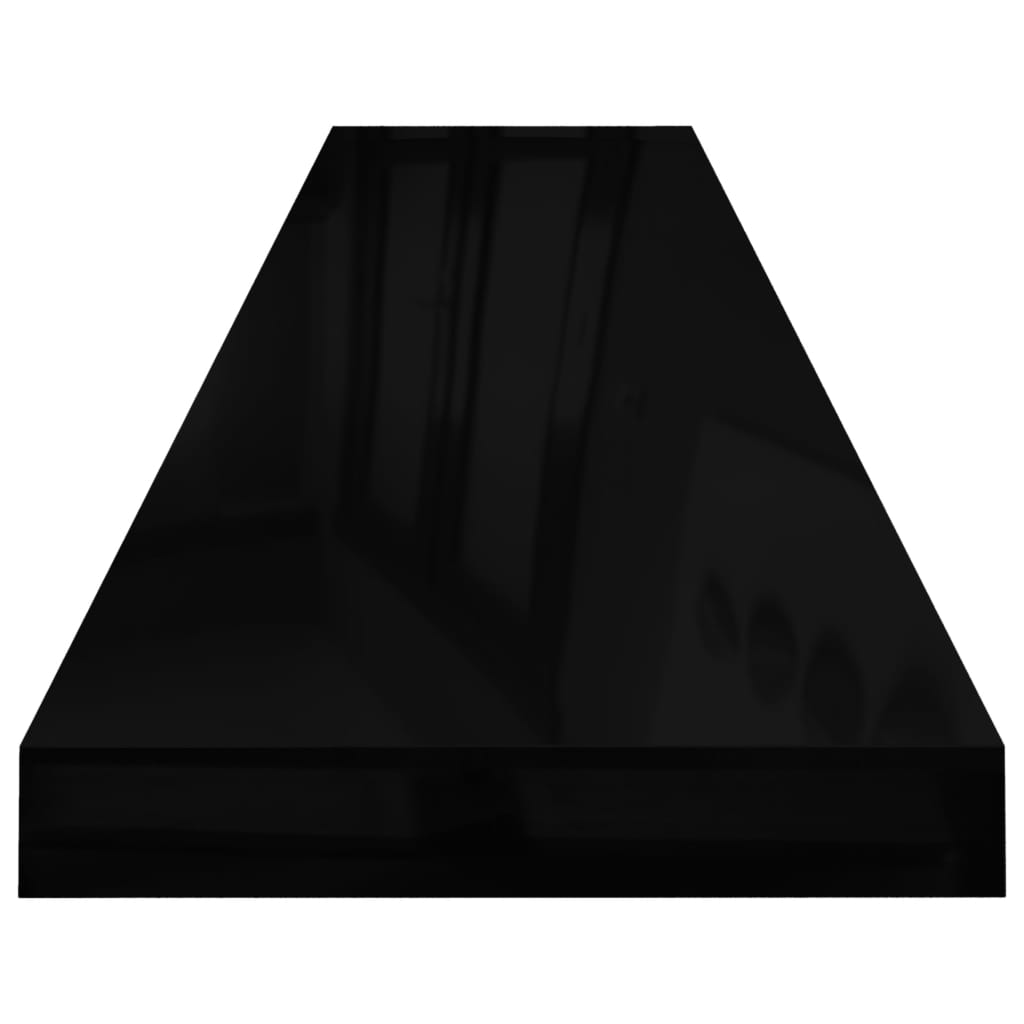 Étagère murale flottante 2 pcs Noir brillant 120x23,5x3,8cm MDF - XIOS