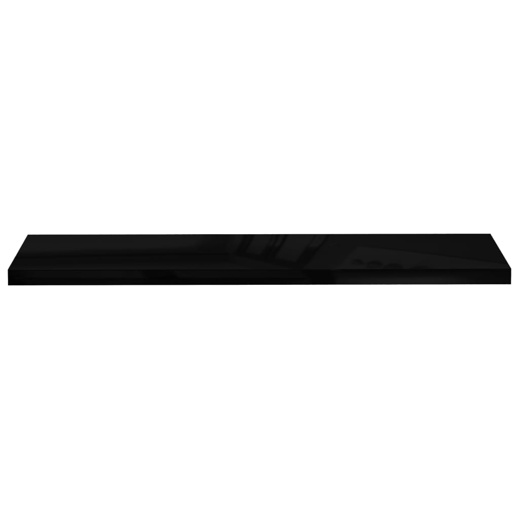 Étagère murale flottante 4 pcs Noir brillant 120x23,5x3,8cm MDF - XIOS