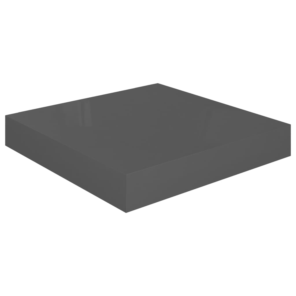 Étagère murale flottante 4 pcs Gris brillant 23x23,5x3,8 cm MDF - XIOS