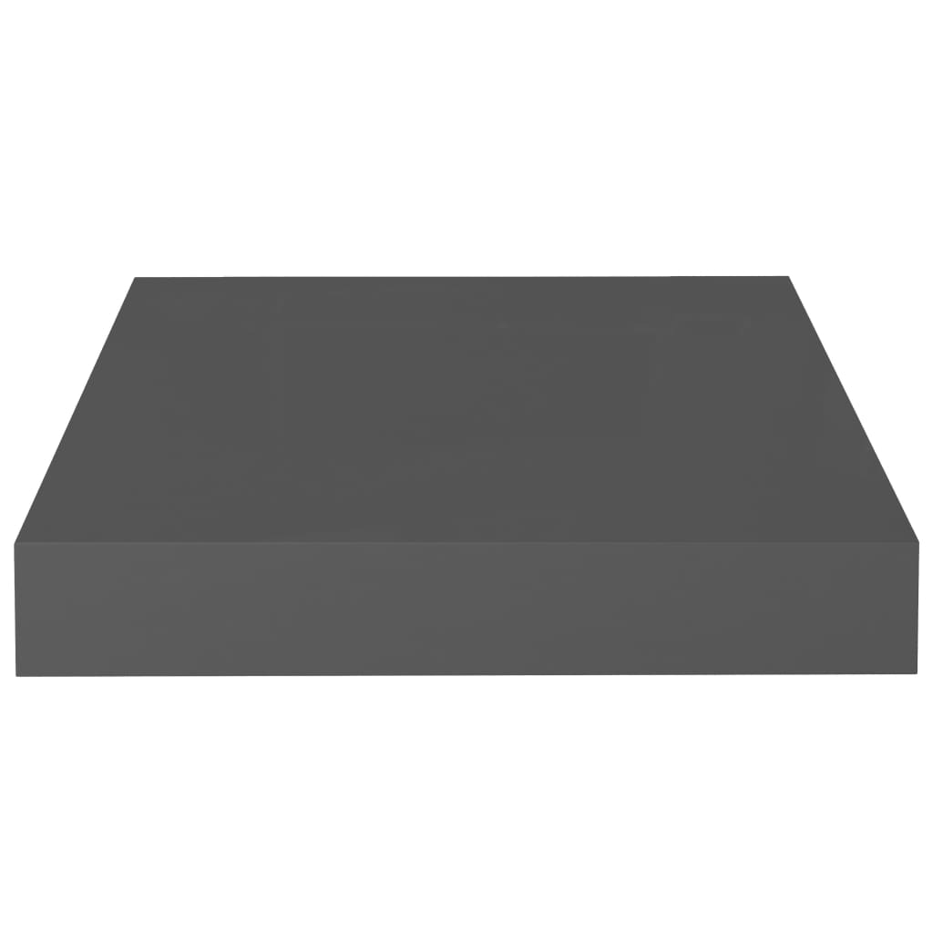 Étagère murale flottante 4 pcs Gris brillant 23x23,5x3,8 cm MDF - XIOS