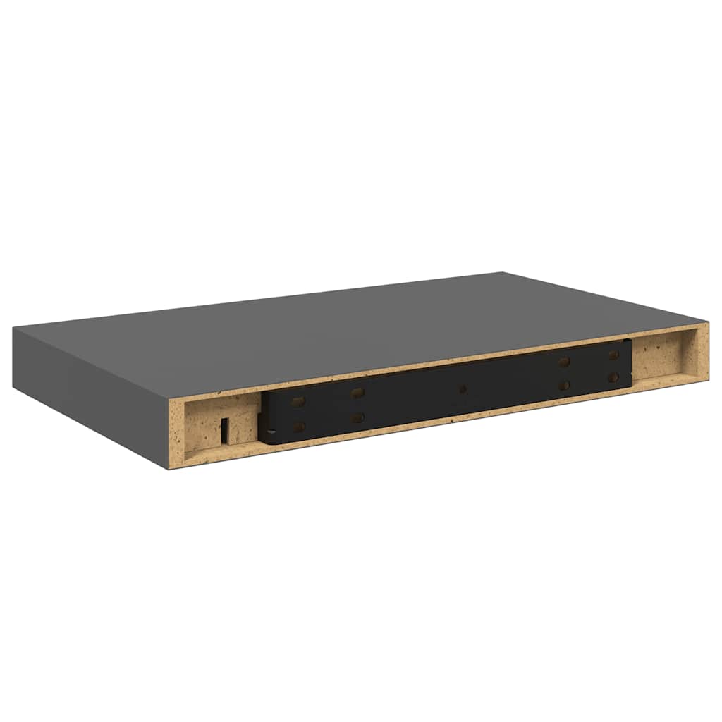 Étagère murale flottante Gris brillant 40x23x3,8 cm MDF - XIOS
