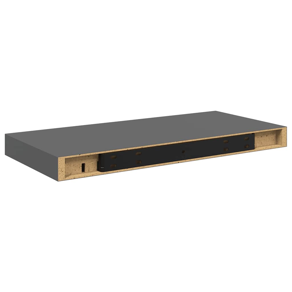 Étagère murale flottante Gris brillant 50x23x3,8 cm MDF - XIOS