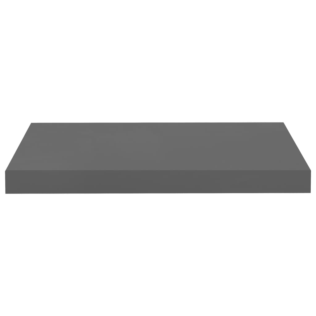 Étagère murale flottante 2 pcs Gris brillant 50x23x3,8 cm MDF - XIOS