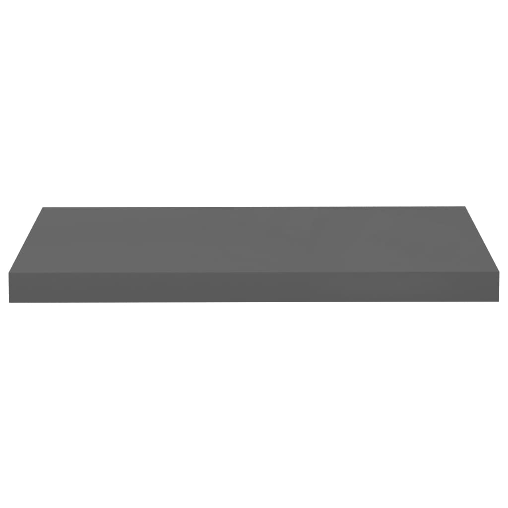Étagère murale flottante 2 pcs Gris brillant 60x23,5x3,8 cm MDF - XIOS