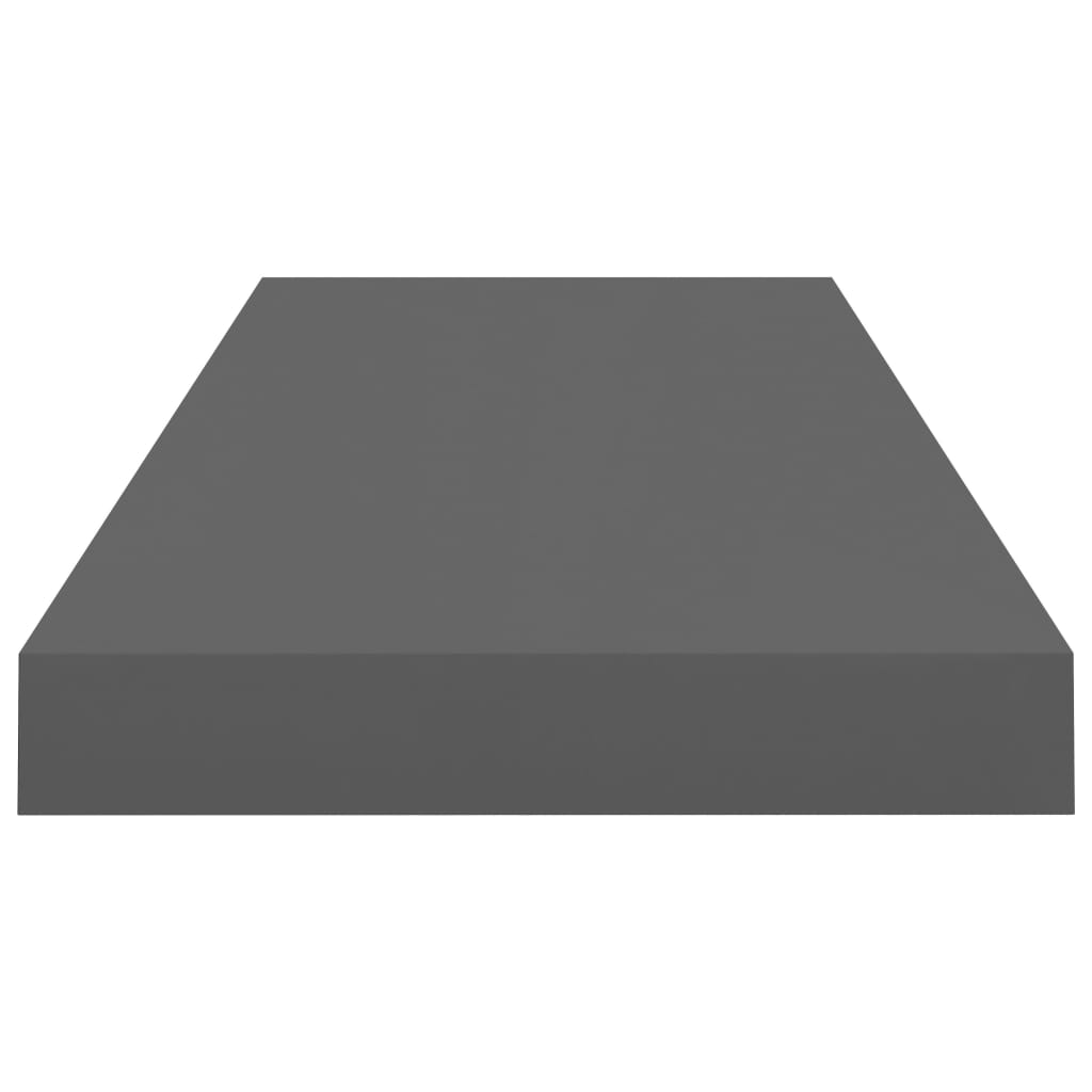 Étagère murale flottante 2 pcs Gris brillant 60x23,5x3,8 cm MDF - XIOS