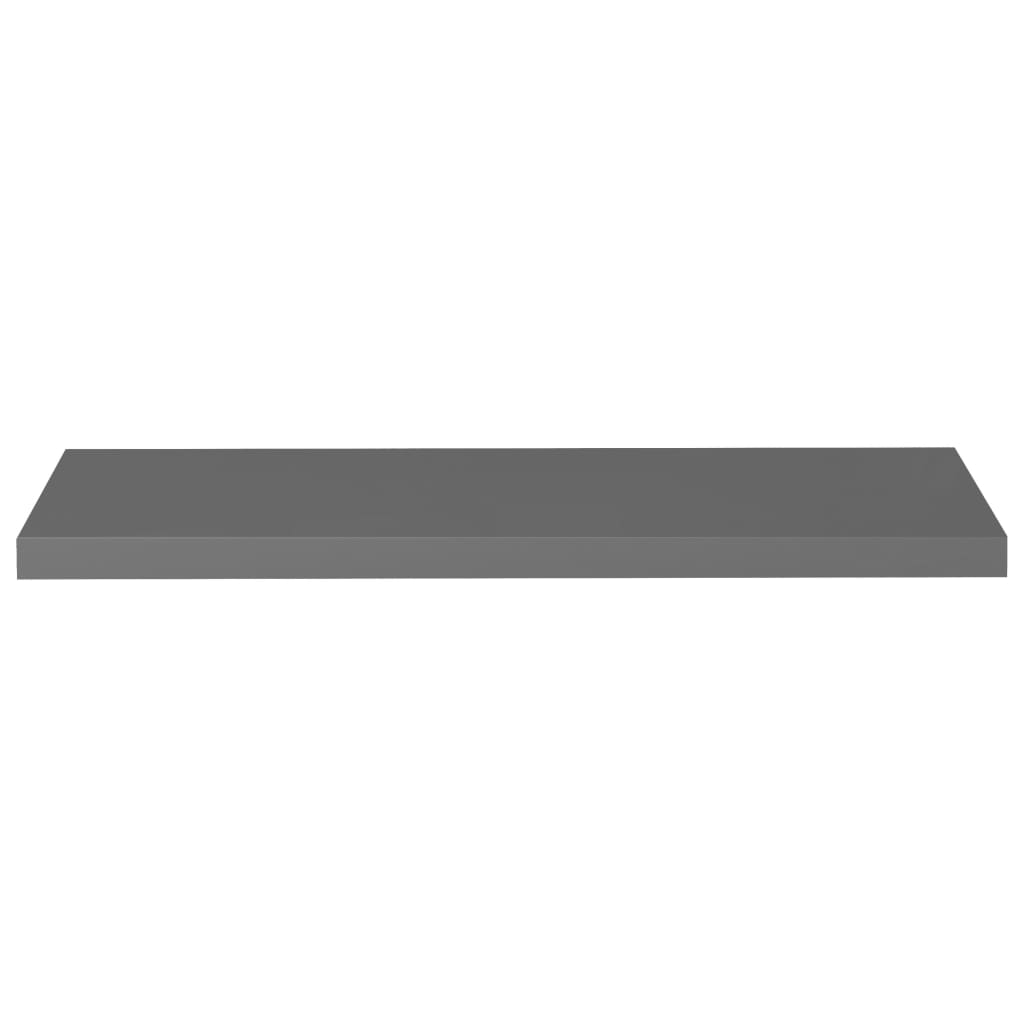 Étagère murale flottante 2 pcs Gris brillant 90x23,5x3,8 cm MDF - XIOS