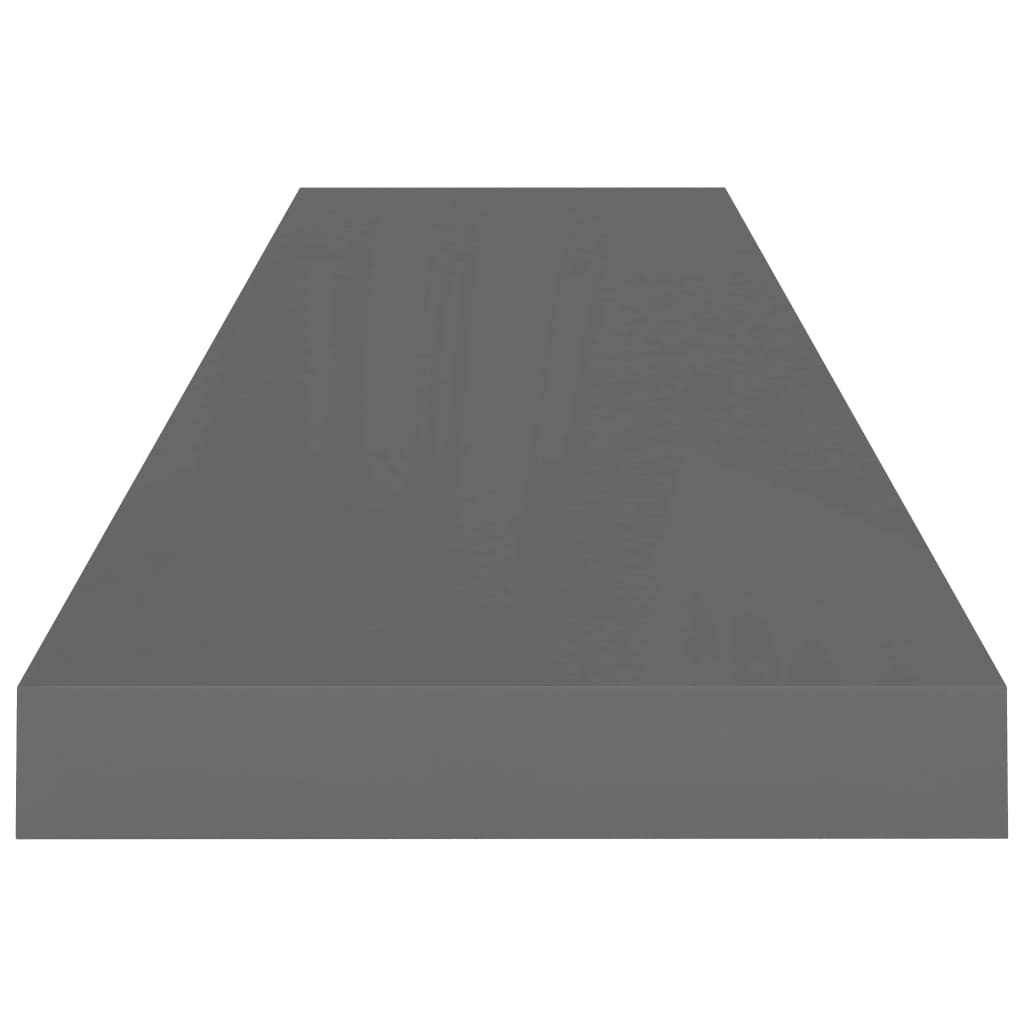 Étagère murale flottante 2 pcs Gris brillant 90x23,5x3,8 cm MDF - XIOS