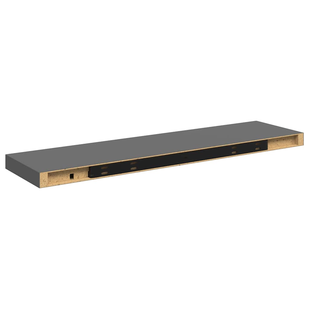 Étagère murale flottante 4 pcs Gris brillant 90x23,5x3,8 cm MDF - XIOS