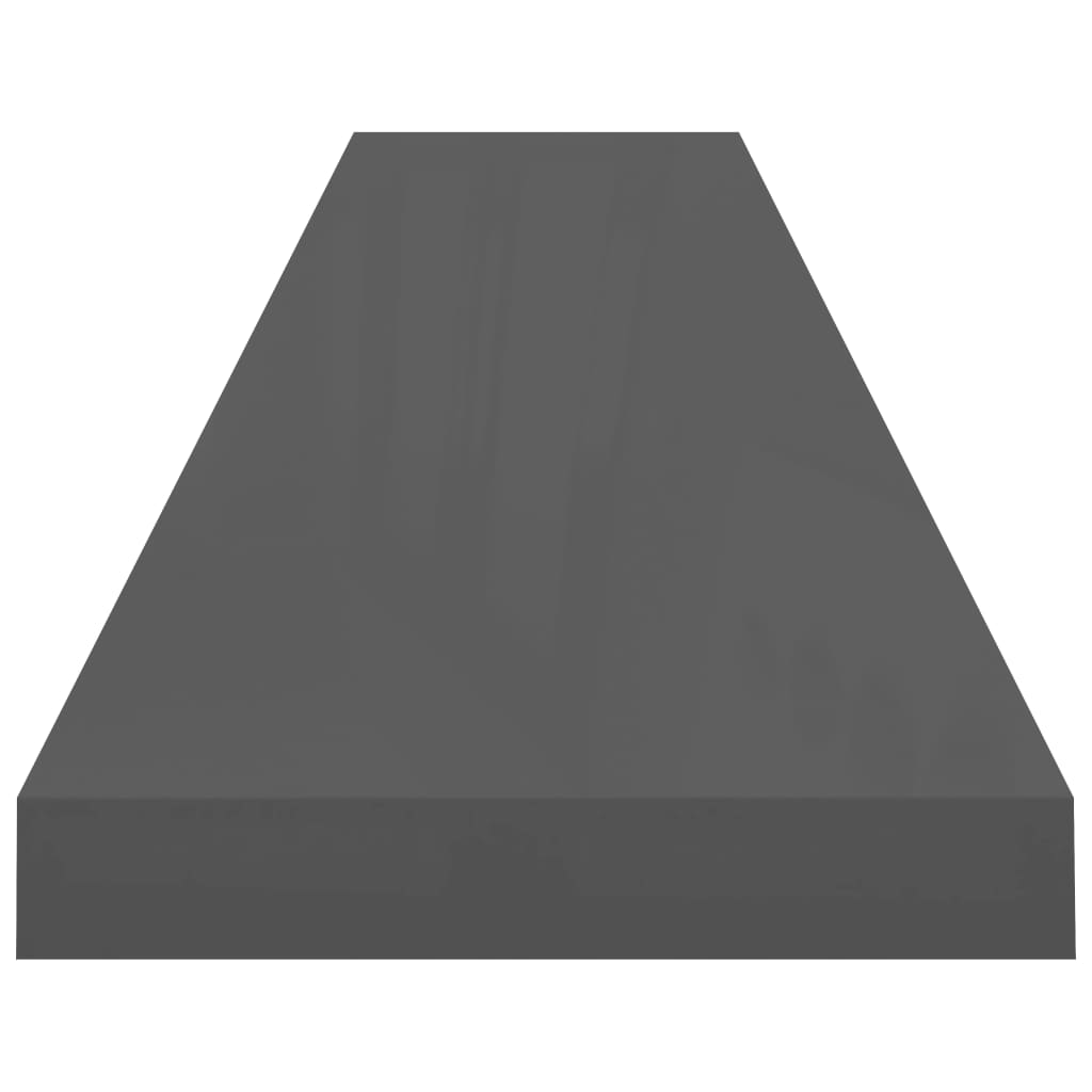 Étagères murales flottantes 2 pcs gris brillant 120x23,5x3,8 cm - XIOS