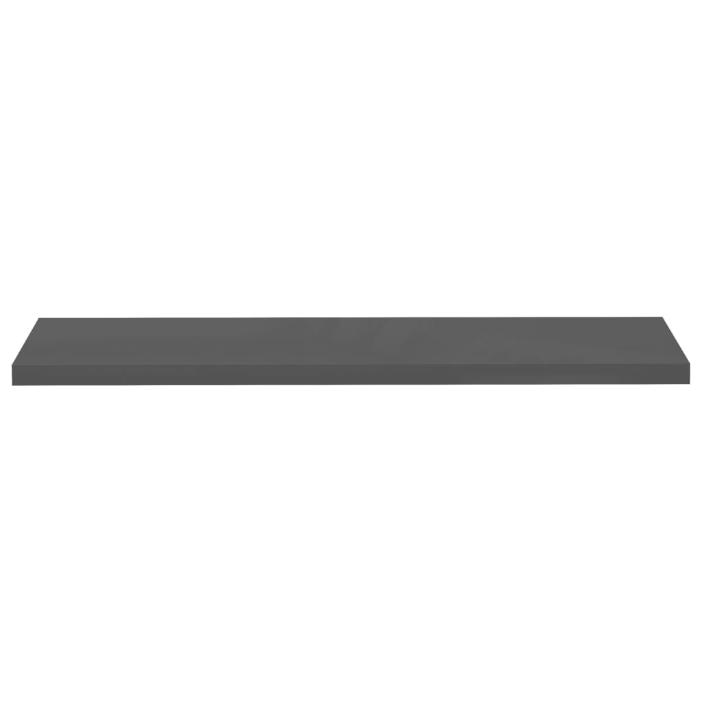 Étagères murales flottantes 4 pcs gris brillant 120x23,5x3,8 cm Étagères murales & corniches vidaXL