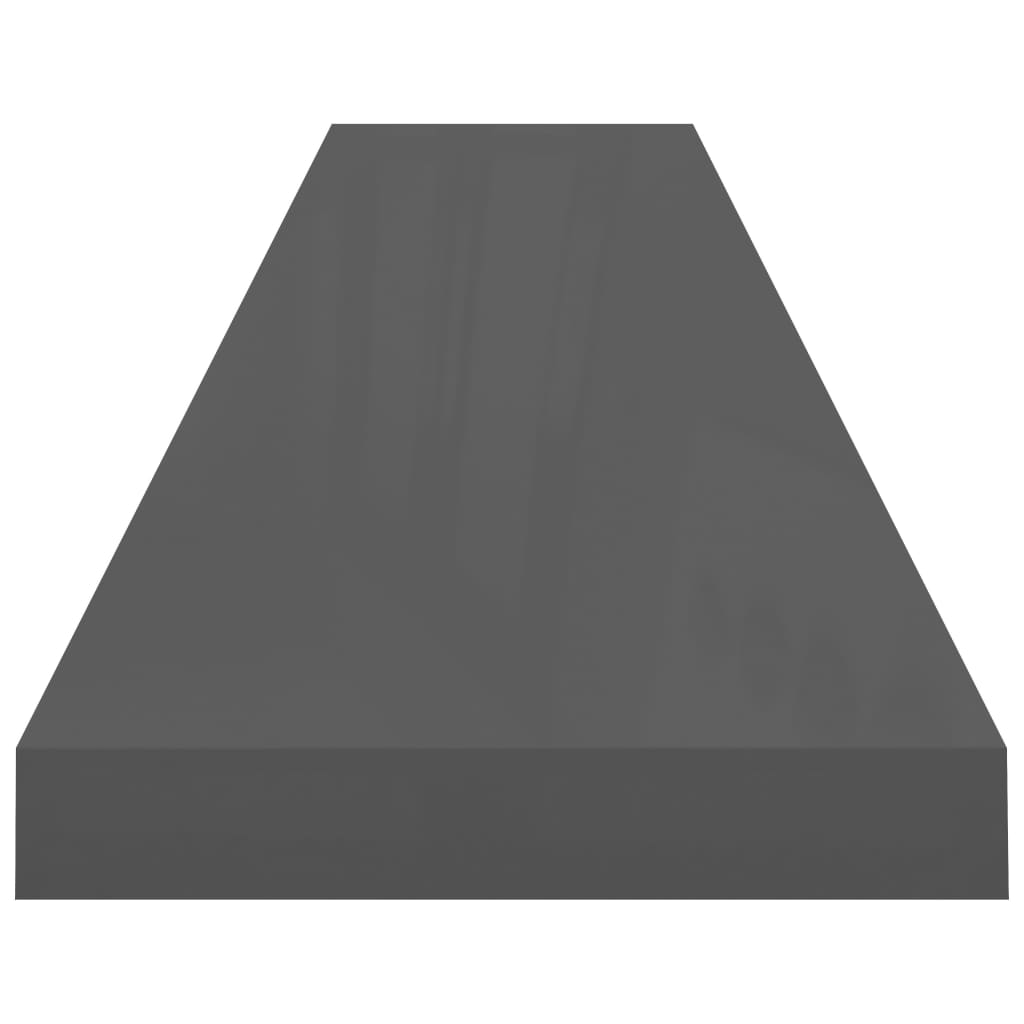 Étagères murales flottantes 4 pcs gris brillant 120x23,5x3,8 cm Étagères murales & corniches vidaXL