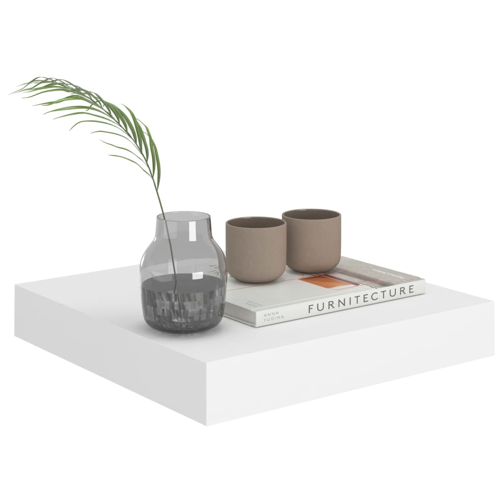 Étagères murales flottantes 2 pcs blanc 23x23,5x3,8 cm MDF - XIOS