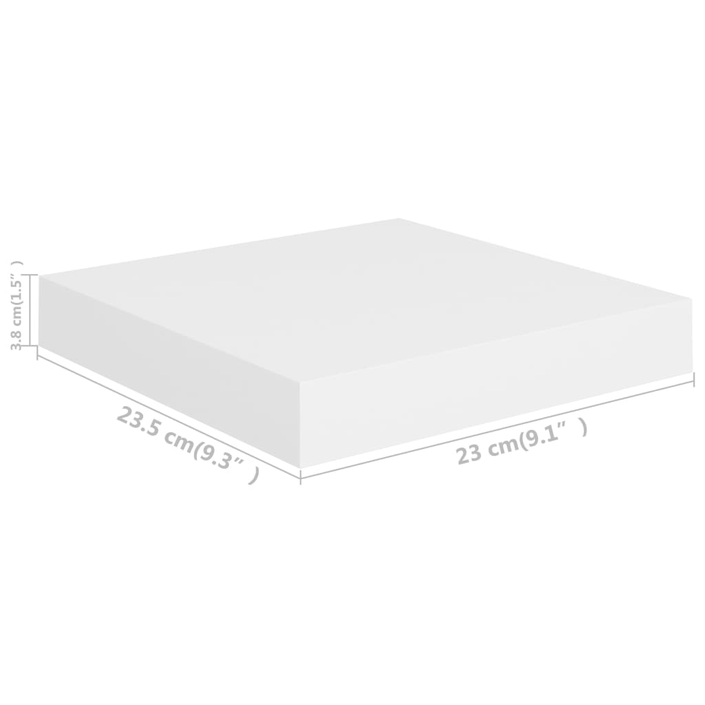 Étagères murales flottantes 2 pcs blanc 23x23,5x3,8 cm MDF - XIOS