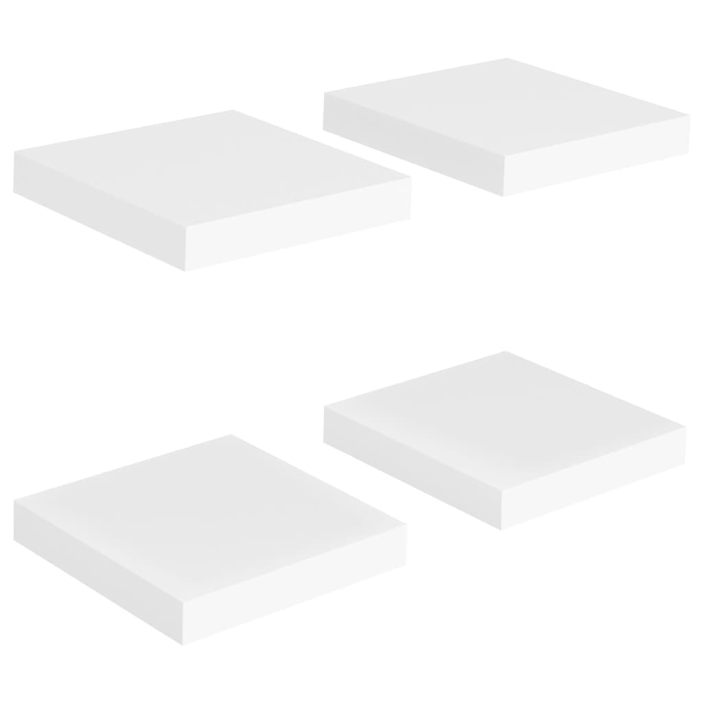 Étagères murales flottantes 4 pcs blanc 23x23,5x3,8 cm MDF - XIOS