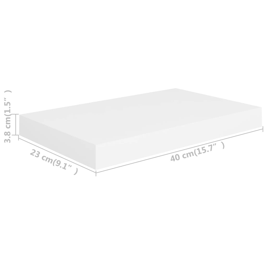 Étagères murales flottantes 4 pcs blanc 40x23x3,8 cm MDF - XIOS