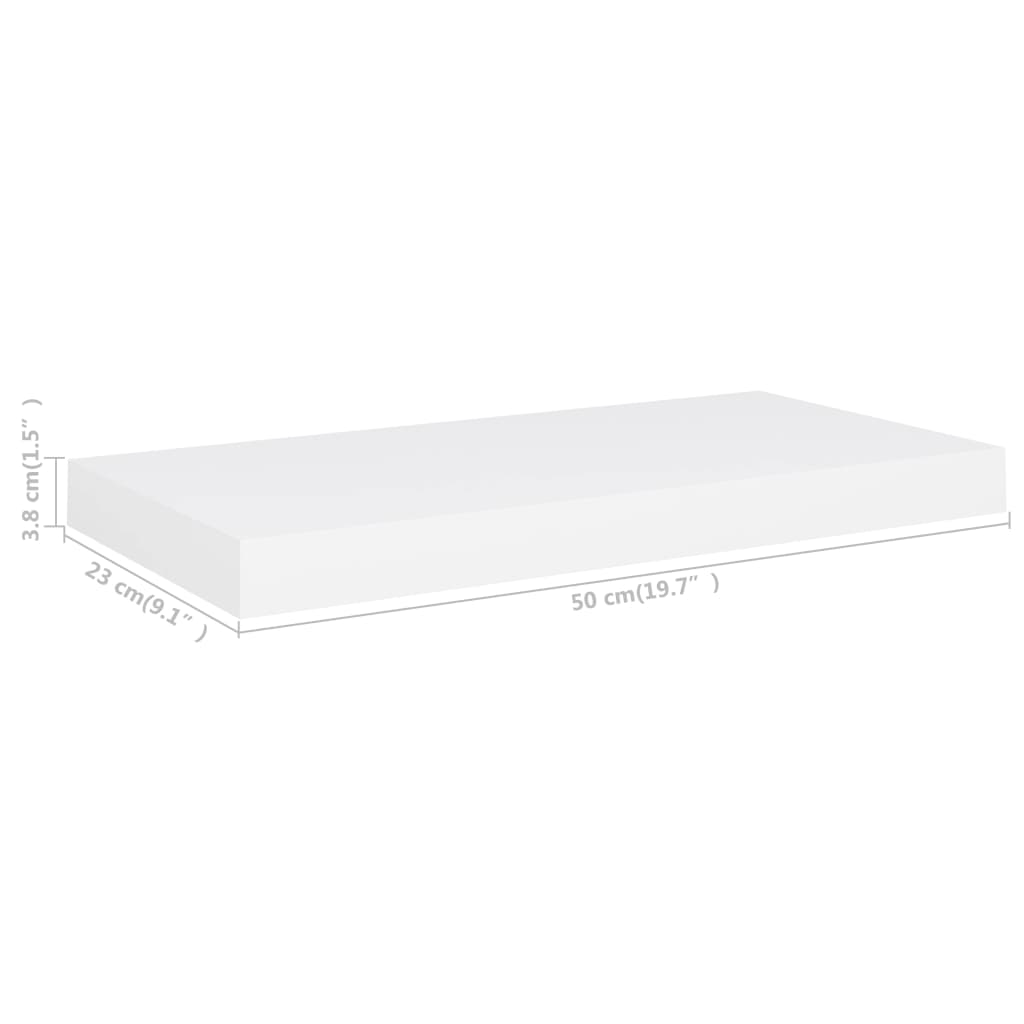 Étagères murales flottantes 2 pcs blanc 50x23x3,8 cm MDF - XIOS