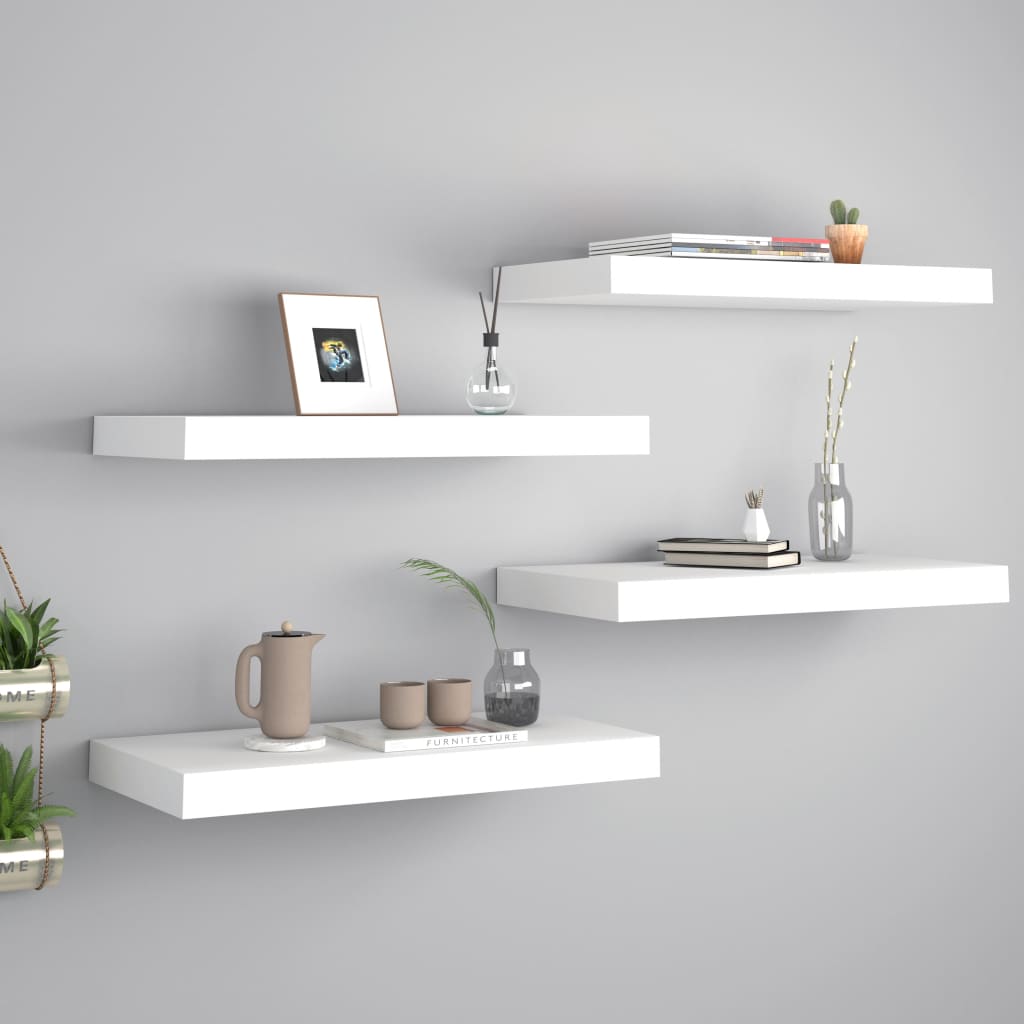 Étagères murales flottantes 4 pcs Blanc 50x23x3,8 cm MDF - XIOS