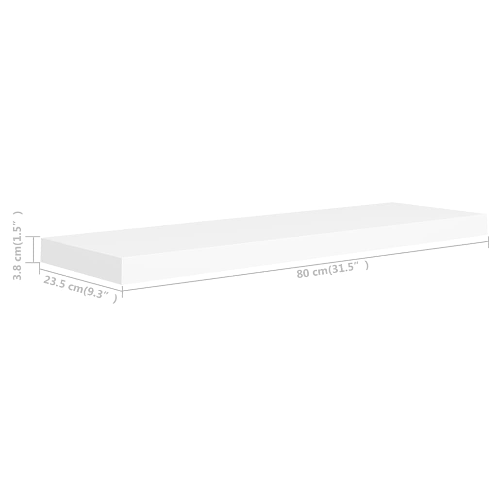 Étagères murales flottantes 4 pcs blanc 80x23,5x3,8 cm MDF - XIOS