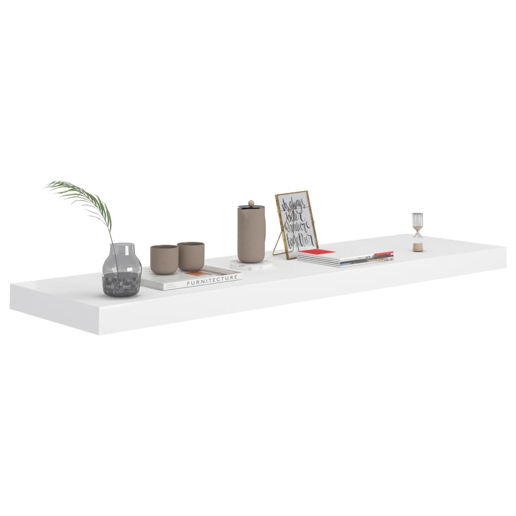 Étagères murales flottantes 2 pcs blanc 90x23,5x3,8 cm MDF - XIOS
