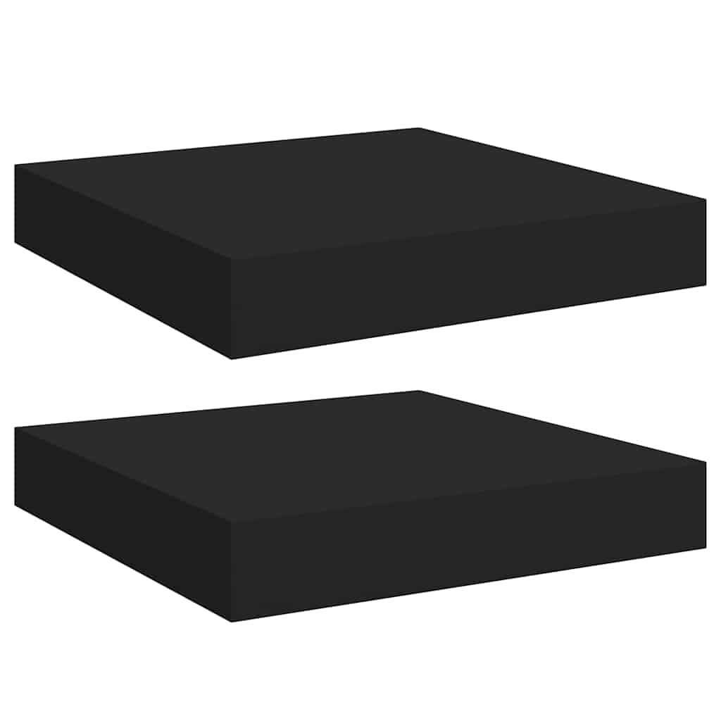 Étagères murales flottantes 2 pcs noir 23x23,5x3,8 cm MDF - XIOS