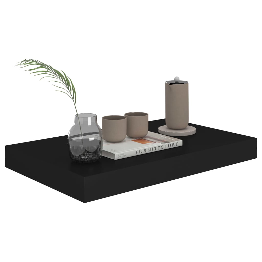 Étagères murales flottantes 2 pcs noir 40x23x3,8 cm MDF - XIOS