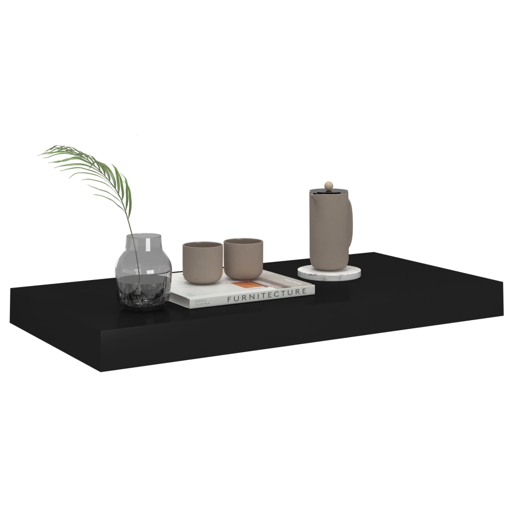 Étagères murales flottantes 2 pcs noir 50x23x3,8 cm MDF - XIOS