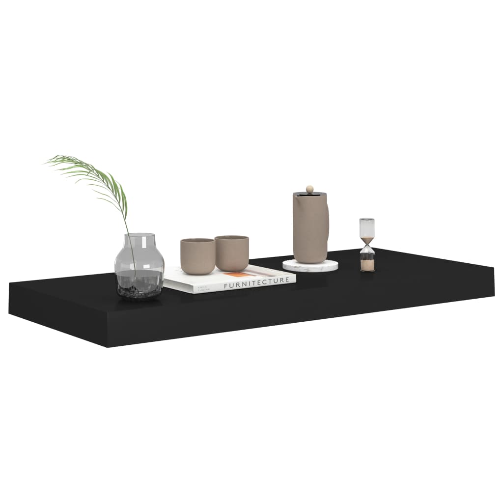 Étagères murales flottantes 2 pcs noir 60x23,5x3,8 cm MDF - XIOS