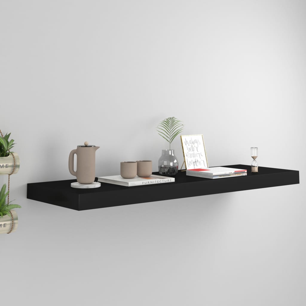 Étagère flottante murale noir 80x23,5x3,8 cm MDF - XIOS