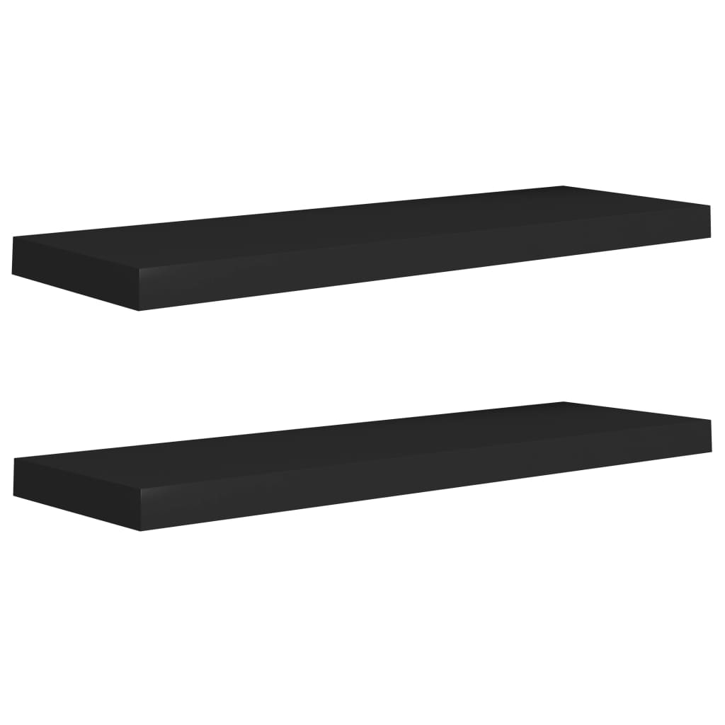Étagères murales flottantes 2 pcs noir 80x23,5x3,8 cm MDF - XIOS