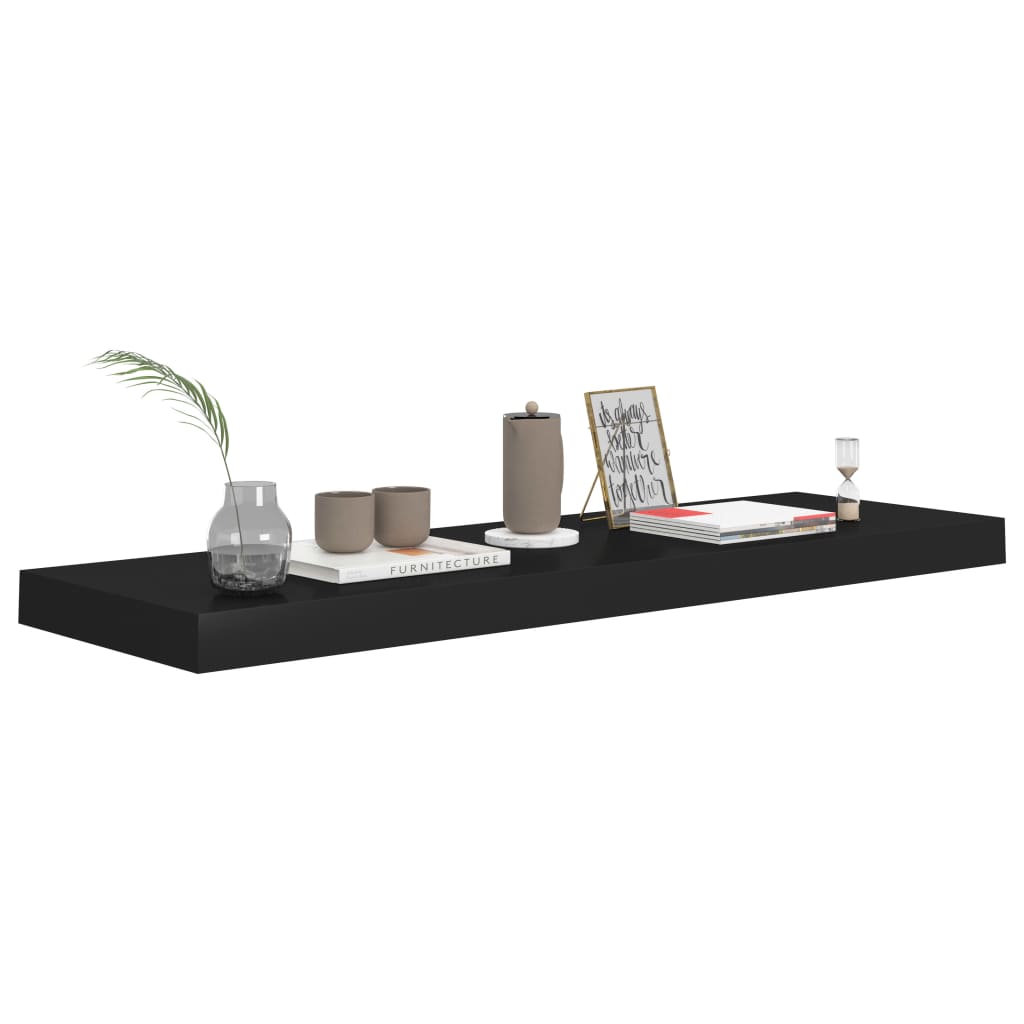 Étagères murales flottantes 2 pcs noir 80x23,5x3,8 cm MDF - XIOS