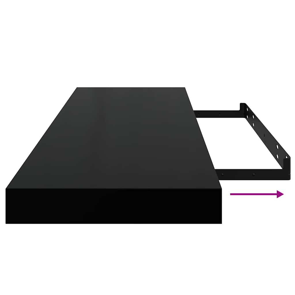 Étagères murales flottantes 4 pcs noir 80x23,5x3,8 cm MDF - XIOS