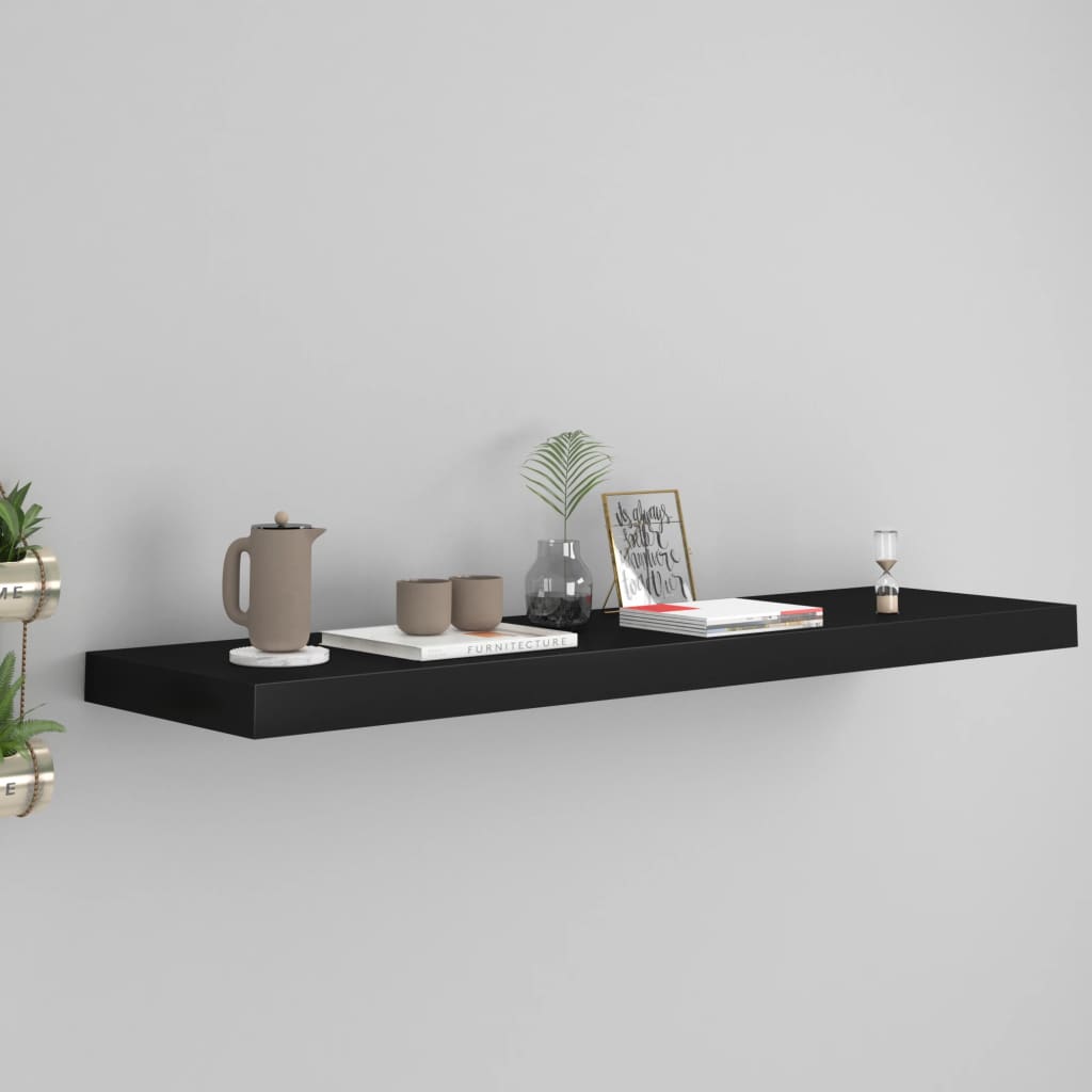 Étagère murale flottante noir 90x23,5x3,8 cm MDF - XIOS